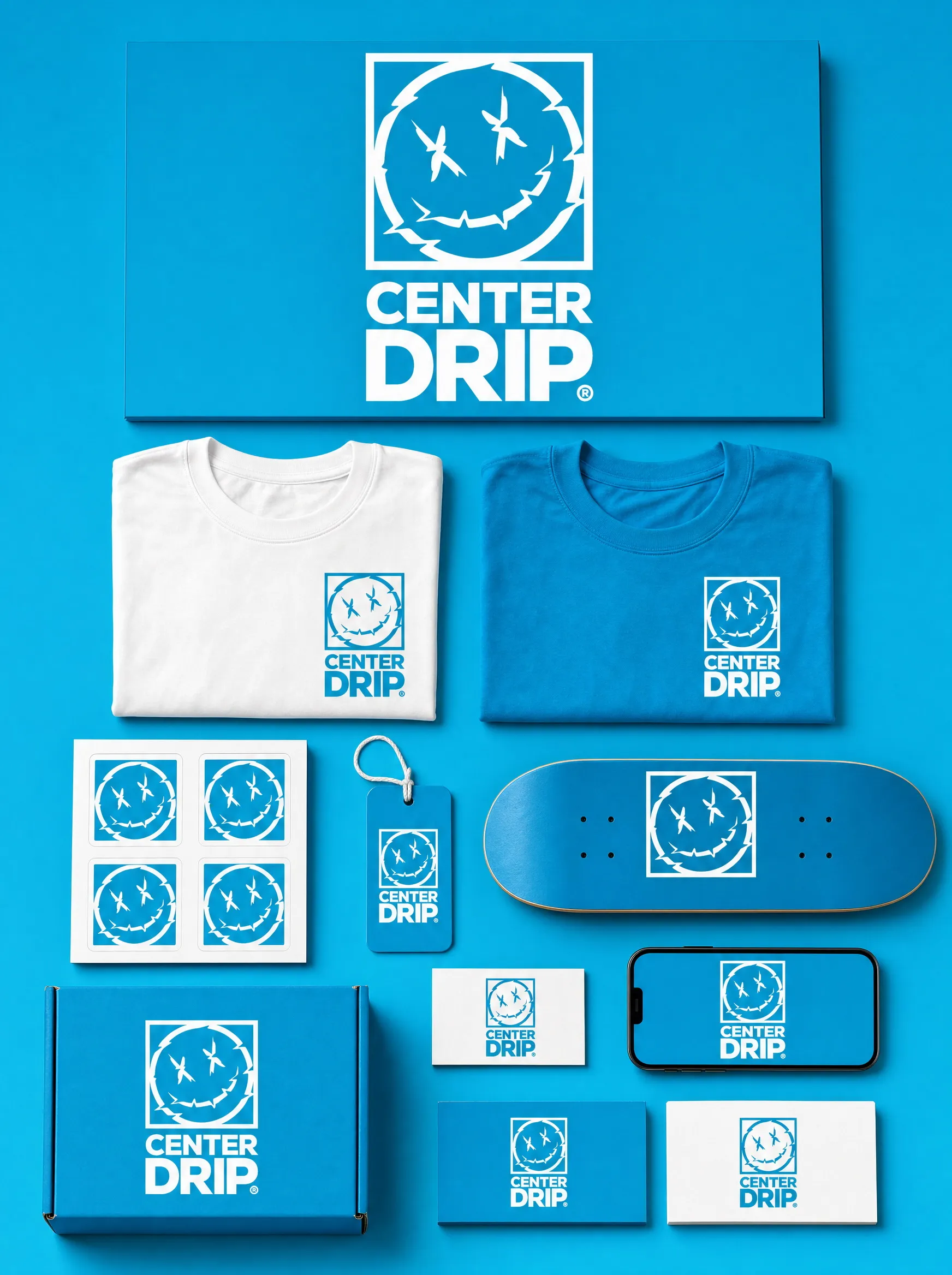 Center Drip — identity applied