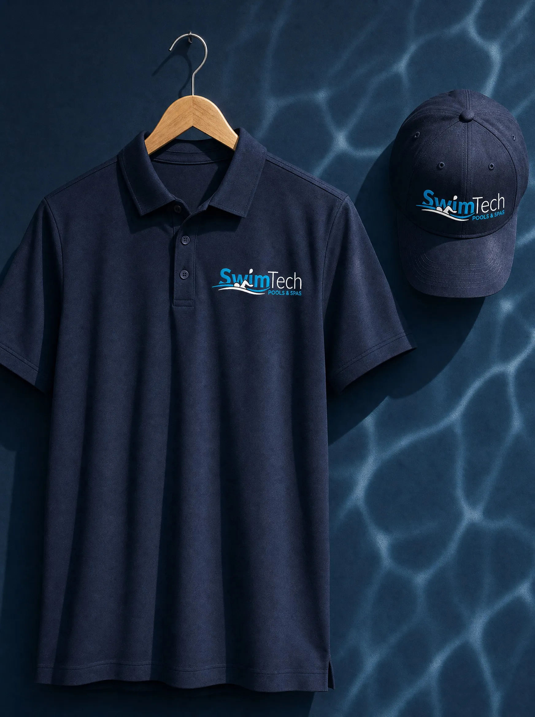 SwimTech — service polo and cap